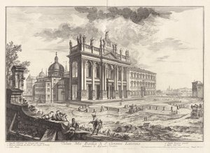 Näkymä San Giovanni Lateranon basilikalle Vedute di Romasta (näkymät Roomaan) tekijältä Giovanni-Battista Piranesi