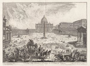 Näkymä basilikalle ja Pyhän Pietarin aukiolle tekijältä Giovanni-Battista Piranesi