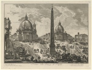 Näkymä Piazza del Popololle tekijältä Giovanni Battista Piranesi