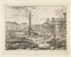 Näkymä Piazza della Rotondalle Rooman näkymistä tekijältä Giovanni-Battista Piranesi