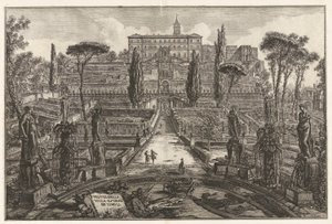 Näkymä Villa Estense Tivolissa (näkymä Villa d tekijältä Giovanni-Battista Piranesi