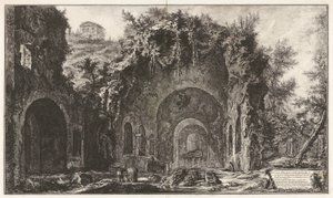 Näkymä lähteeseen ja Spelonche d tekijältä Giovanni-Battista Piranesi