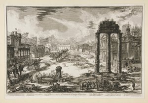 Näkymä Campo Vaccinolle Rooman näkymistä tekijältä Giovanni-Battista Piranesi