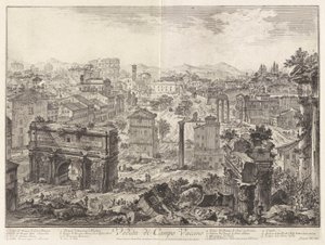 Veduta di Campo Vaccino (näkymä Campo Vaccinolle [Forum Romanum, Capitoline-kukkulasta]), Vedute di Romasta (näkymät Roomaan) tekijältä Giovanni-Battista Piranesi
