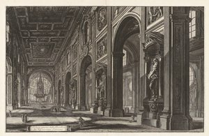 San Giovanni in Laterano -basilikan sisänäkymä sarjasta "Näkymiä Roomasta" tekijältä Giovanni Battista Piranesi