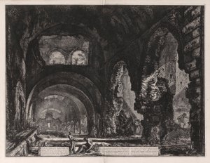 Näkymä Villa di Mecenaten sisäpuolelta tekijältä Giovanni Battista Piranesi