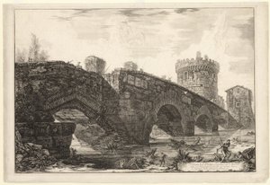 Näkymä Ponte Luganoon Aniolla, Rooman näkymistä tekijältä Giovanni-Battista Piranesi