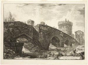 Näkymä Ponte Luganoon Aniolla, Rooman näkymistä tekijältä Giovanni-Battista Piranesi