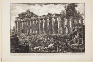 Näkymä toisesta Paestumin kaupungissa sijaitsevasta temppelistä, jonka yleisesti uskotaan olleen omistettu Junolle [...] tekijältä Giovanni Battista Piranesi