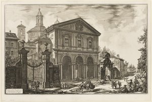 Näkymä San Sebastiano fuori delle mura -basilikalle [St. Sebastian muurien ulkopuolella] Appian Waylla, Rooman näkymistä tekijältä Giovanni Battista Piranesi