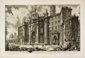 Näkymä S. Crocen basilikan julkisivusta Gerusalemmessa [Pyhä Risti Jerusalemissa] Rooman näkymistä tekijältä Giovanni Battista Piranesi