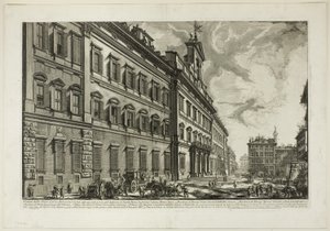 Näkymä Palazzo di Montecitoriolle Rooman näkymistä tekijältä Giovanni Battista Piranesi