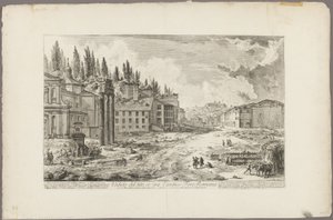 Näkymä muinaisen Forum Romanumin paikalle Rooman näkymistä tekijältä Giovanni Battista Piranesi