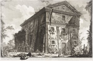 Näkymä Bacchuksen temppeliin, 1760-78 tekijältä Giovanni Battista Piranesi
