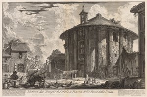 Näkymät Roomaan: Cybelen temppeli tekijältä Giovanni-Battista Piranesi