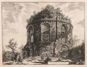 Näkymät Roomaan: Niin kutsuttu Tempio della Tosse, lähellä Tivolia, 1763. tekijältä Giovanni Battista Piranesi
