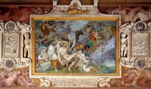 Fresko Galerie Francois I:n 5. eteläisestä traveesta Fontainebleaun linnassa, jossa näkyy Adonisin kuolema. Giovanni Battista di Jacopo Rosson (1494-1541) maalaus