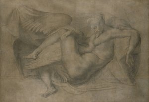 Leda ja joutsen tekijältä Giovanni Battista Rosso Fiorentino