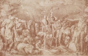 Study of the Living and the Dead koottu (sanguine paperille)