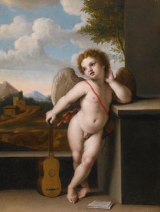 Giovanni Battista Salvi Enkeli, jolla on kitara kädessään