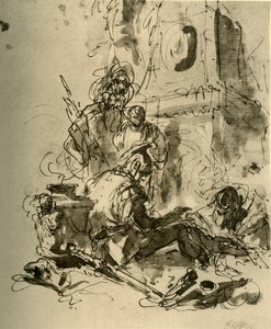 Istuva sotilas, 1700-luvun puoliväli, 1928 tekijältä Giovanni Battista Tiepolo