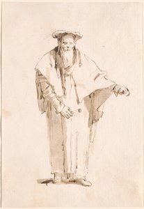Pysyvä itämainen pitelee sauvaa tekijältä Giovanni Battista Tiepolo