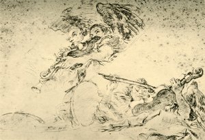 Enkelit soittamassa soittimia, c1755, 1928 tekijältä Giovanni Battista Tiepolo