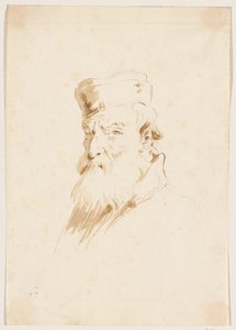 Lakkipäinen parrakas mies tekijältä Giovanni Battista Tiepolo