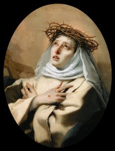 Pyhä Katariina Siena. 1746 (?) tekijältä Giovanni Battista Tiepolo