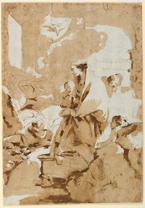 Piirros, Marian ilmestys, n. 1732. tekijältä Giovanni Battista Tiepolo