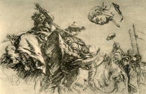 Itämainen nainen norsulla. Rooman keisarin rintakuva, 1752-1753, 1928 tekijältä Giovanni Battista Tiepolo