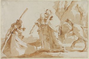 Lento Egyptiin: Pyhän perheen maihinnousu tekijältä Giovanni-Battista Tiepolo