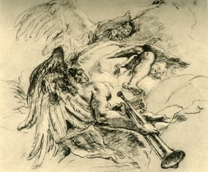 Enkeliryhmä, c1754, 1928 tekijältä Giovanni Battista Tiepolo