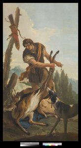 Metsästäjä ja peura, 1718 tekijältä Giovanni Battista Tiepolo