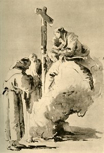 Madonna kahden pyhän munkin kanssa, 1700-luvun puoliväli, 1928 tekijältä Giovanni Battista Tiepolo