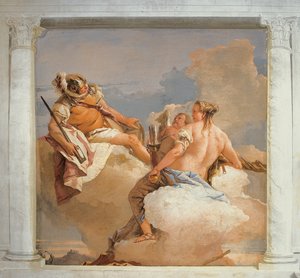 Mars ja Venus, Olympian jumalien huoneesta Foresteriassa (Vierastalo) 1757 tekijältä Giovanni Battista Tiepolo