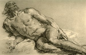 Alaston makuuasennossa, vartalon yläpuoli osittain kohotettuna, 1752, 1928