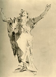 Profeetta kädet ylhäällä, 1700-luvun puoliväli, 1928 tekijältä Giovanni Battista Tiepolo