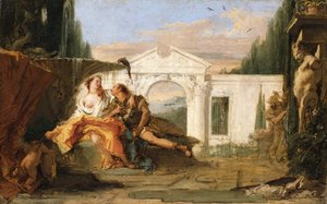 Rinaldo ja Armida Armidan lumotussa puutarhassa, Carlon ja Ubaldon salaa tarkkailemina tekijältä Giovanni Battista Tiepolo