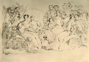 Luonnos ryhmämuotokuvalle, 1700-luvun puoliväli, 1928 tekijältä Giovanni Battista Tiepolo