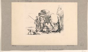 Sotilas hevosen ja sulhanen kanssa Vari Capriccista tekijältä Giovanni-Battista Tiepolo
