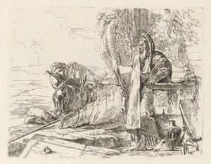 Pysyvä filosofi ja kaksi muuta hahmoa, Vari capricci (Various Capriccios) tekijältä Giovanni Battista Tiepolo