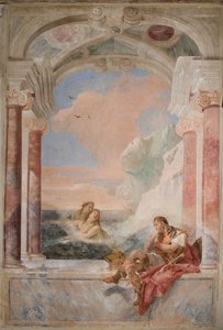 Thetis lohduttelemassa poikaansa Akhilleusta Iliaksen huoneesta Palazzinassa, 1757 tekijältä Giovanni Battista Tiepolo