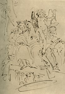 Kaksi naista, Eros ja sotilas, 1700-luvun puoliväli, 1928 tekijältä Giovanni Battista Tiepolo