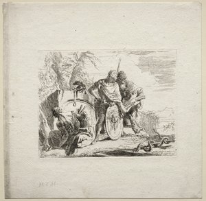 Erilaisia otuksia: Nuori sotilas ja astrologi, 1785. tekijältä Giovanni Battista Tiepolo