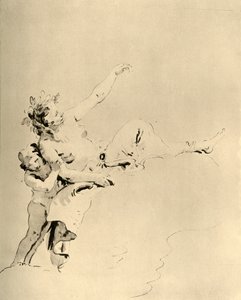 Pilvien päällä lepäävä ja Amorin tukema nainen, 1700-luvun puoliväli, 1928 tekijältä Giovanni Battista Tiepolo