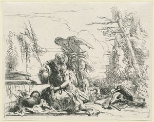 Naiset ja miehet palavasta luupyreestä tekijältä Giovanni Battista Tiepolo