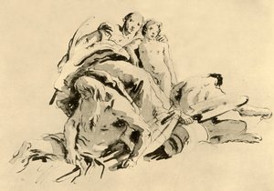 Nuori nainen pojan, jokijumalan ja satyrin kanssa, 1700-luvun puoliväli, 1928 tekijältä Giovanni Battista Tiepolo