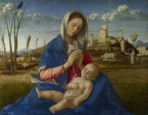Niityn Madonna. Noin 1500 tekijältä Giovanni Bellini