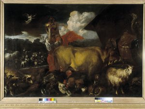 Eläinten sisäänkäynti arkkiin (öljy kankaalle) tekijältä Giovanni Benedetto Castiglione